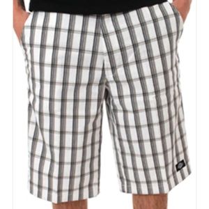 Mens dickies multi pocket 38 black white plaid striped new